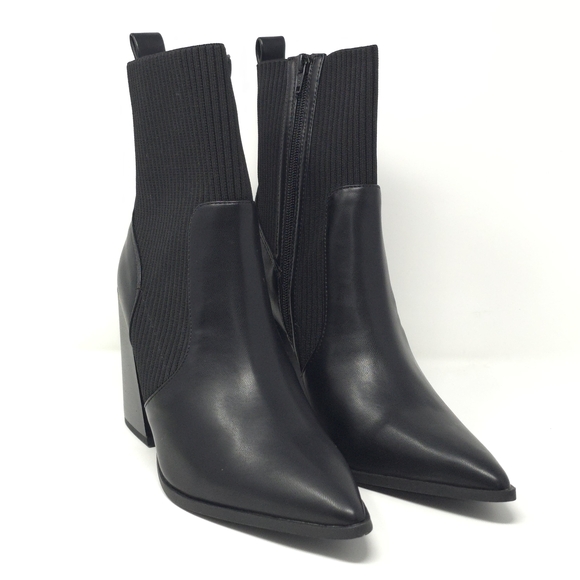 Wild Pair Trinityy Black Knit Pointed Toe Pull-On Booties 9.5M - Picture 2 of 13